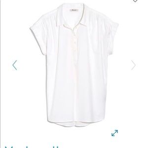 Madewell Central Popover Shirt in White Small